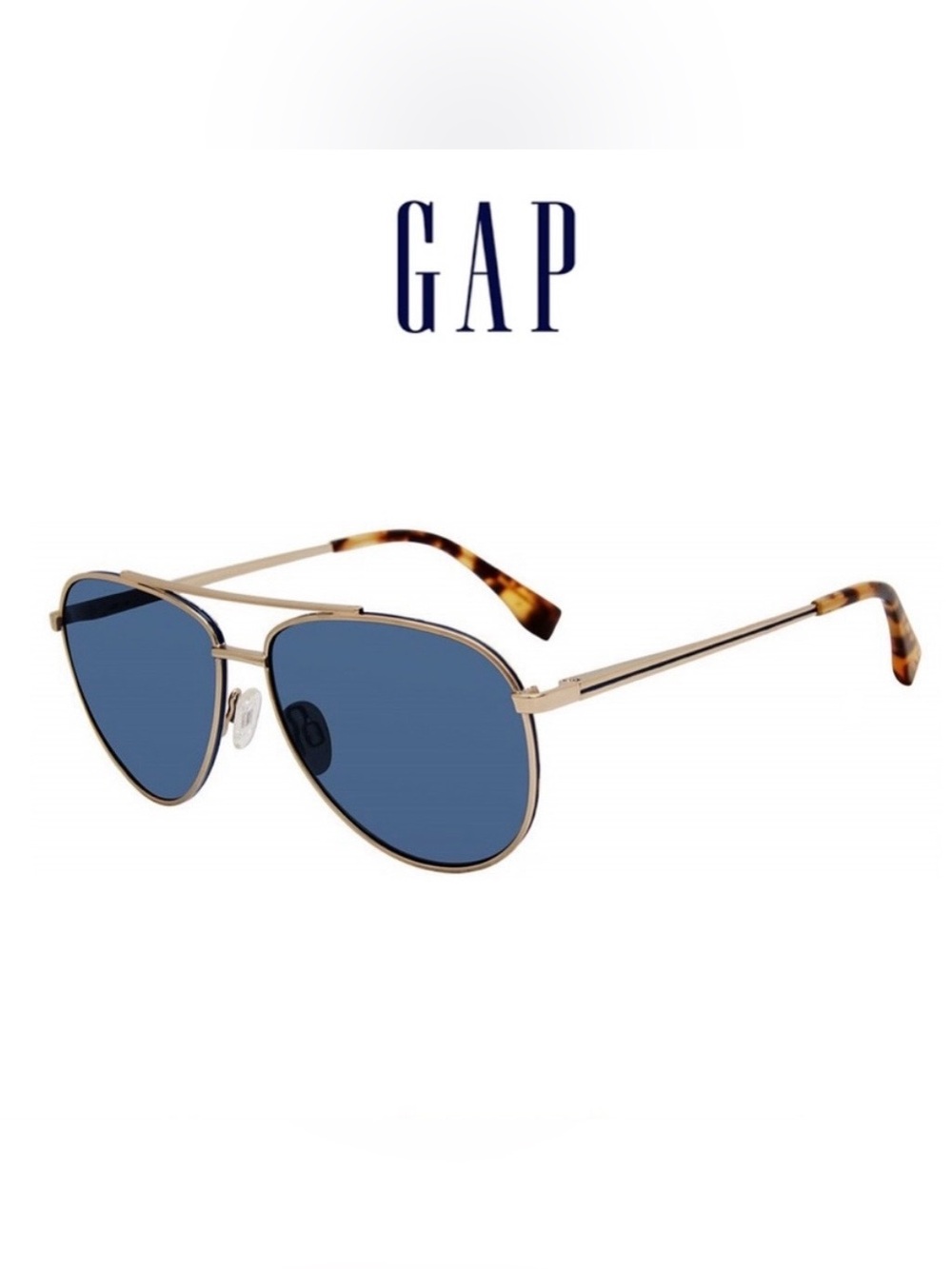 GAP Gold Frame Aviator Sunglasses with Blue Lenses Brand New